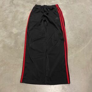 Adidas Mens Black Red Track Pants Athletic Logo Primegreen Size S